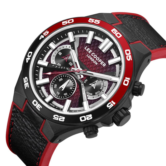 Lee Cooper Montre Homme Chronograph Noir & Rouge