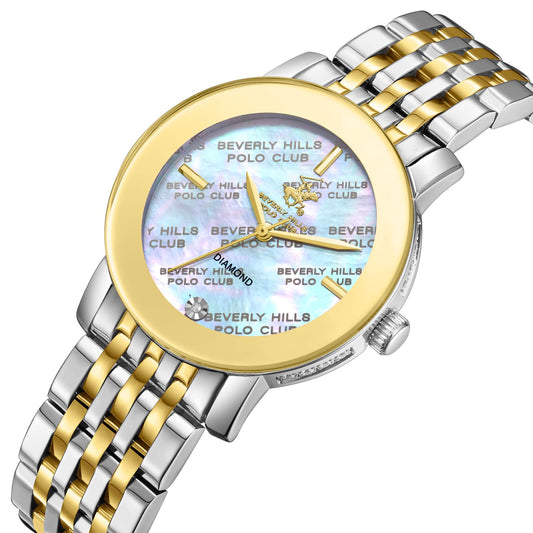 Beverly Hills Polo Club Montre Femme Diamond Nacré Bicolore