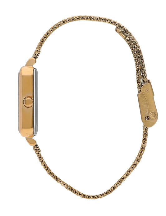 Lee Cooper Montre Femme Mesh Doré Cadran Vert