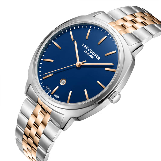 Lee Cooper Montre Homme Bicolore Cadran Bleu