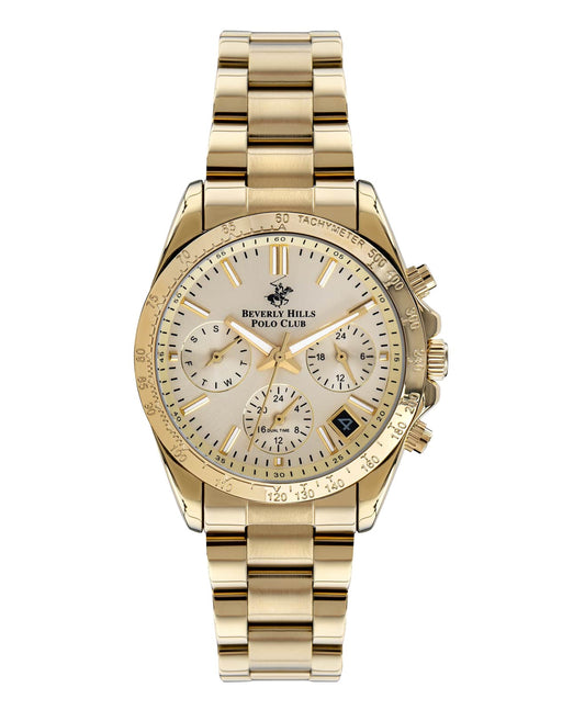 Beverly Hills Polo Club Montre Femme Chronograph Dorée