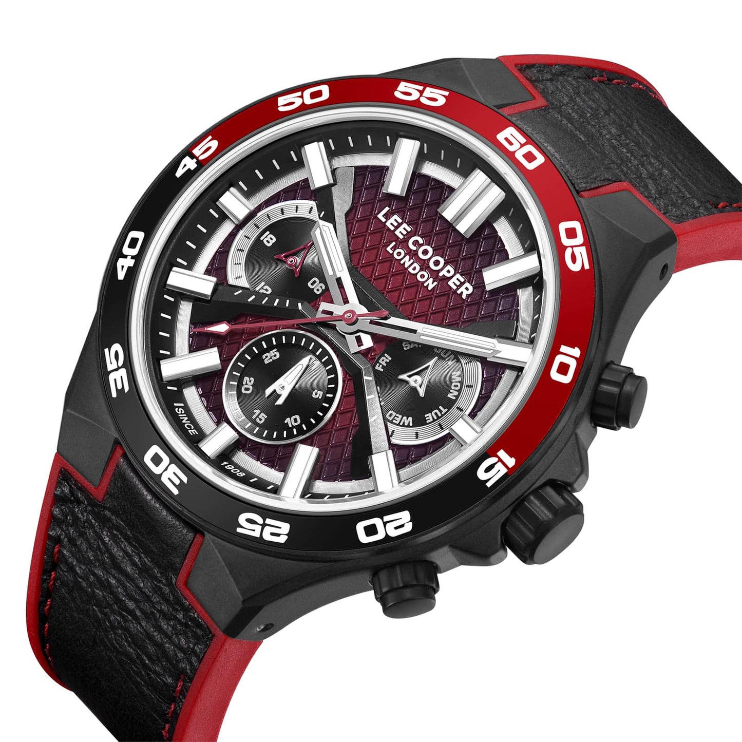 Lee Cooper Montre Homme Chronograph Noir & Rouge