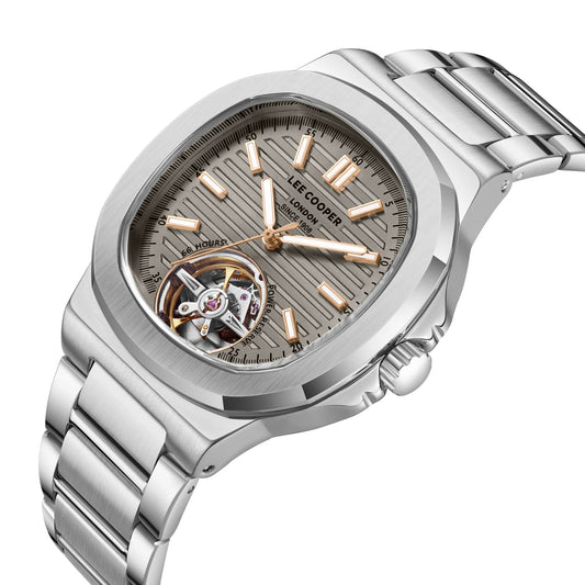 Lee Cooper Montre Homme Automatic Tourbillon Gris