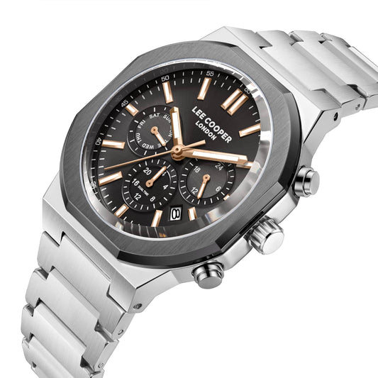 Lee Cooper Montre Homme Chronograph Noir Rose Doré