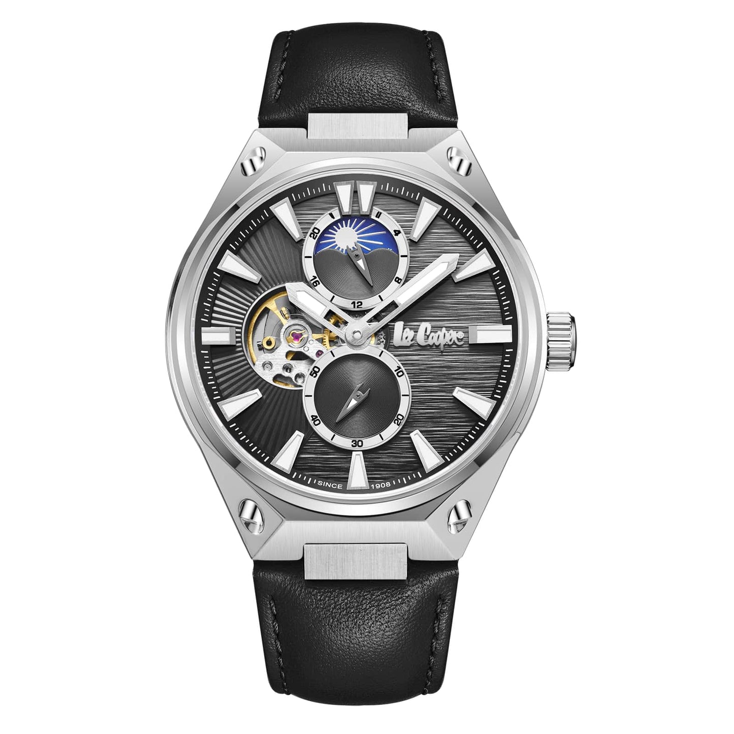 Lee Cooper Montre Homme Automatic Moon Phase Skeleton