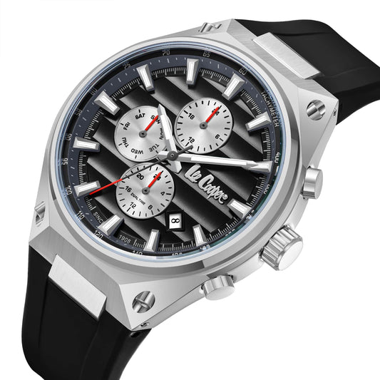 Lee Cooper Montre Homme Skeleton Silicone Noir