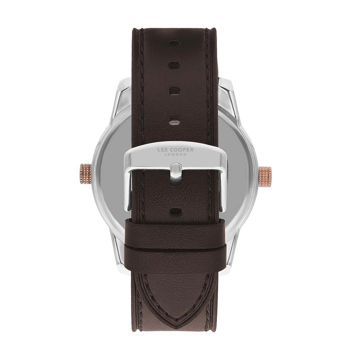 Montre homme Lee Cooper Camden noire cuir marron – vue arrière