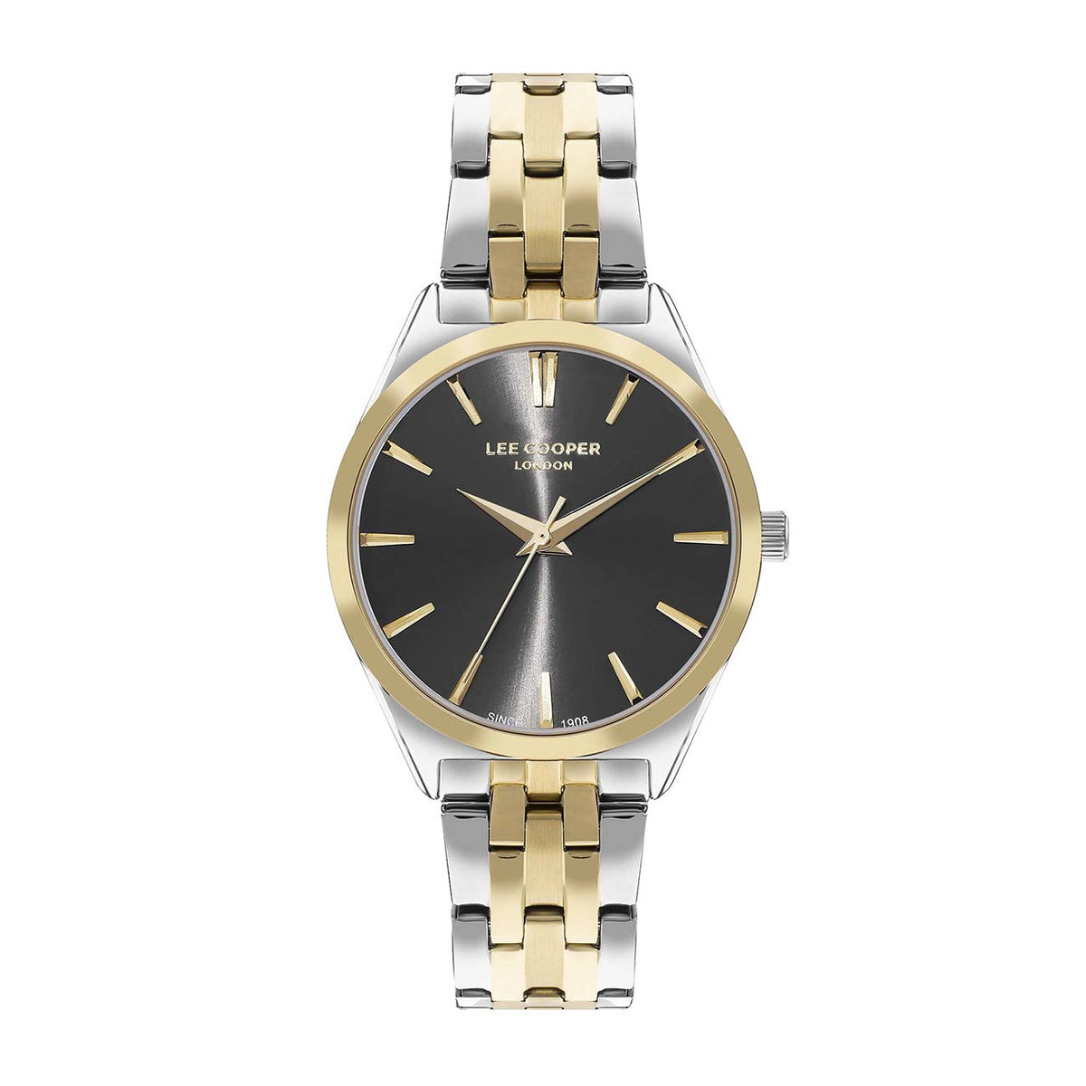 Montre femme Lee Cooper Kensington bicolore cadran gris – vue de face