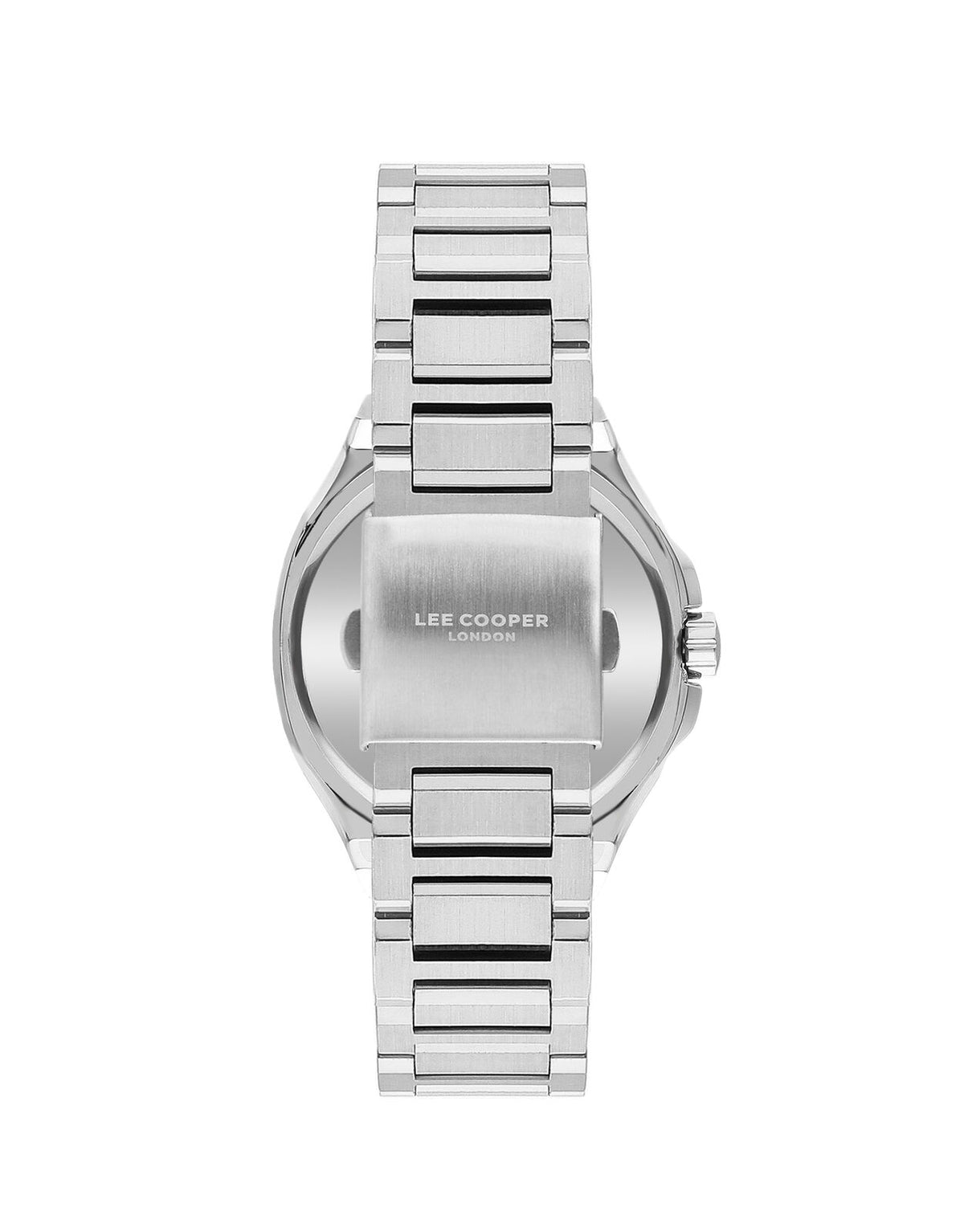 Montre homme Lee Cooper Thames automatique squelette bleu – vue arrière