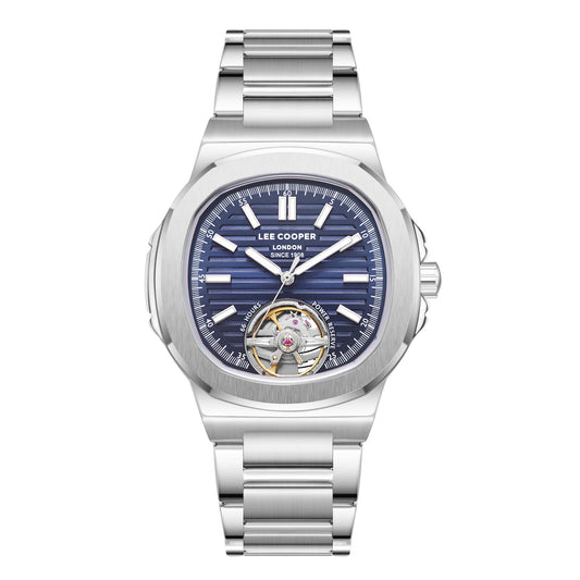 Montre homme Lee Cooper Regent automatique cœur ouvert – vue de face