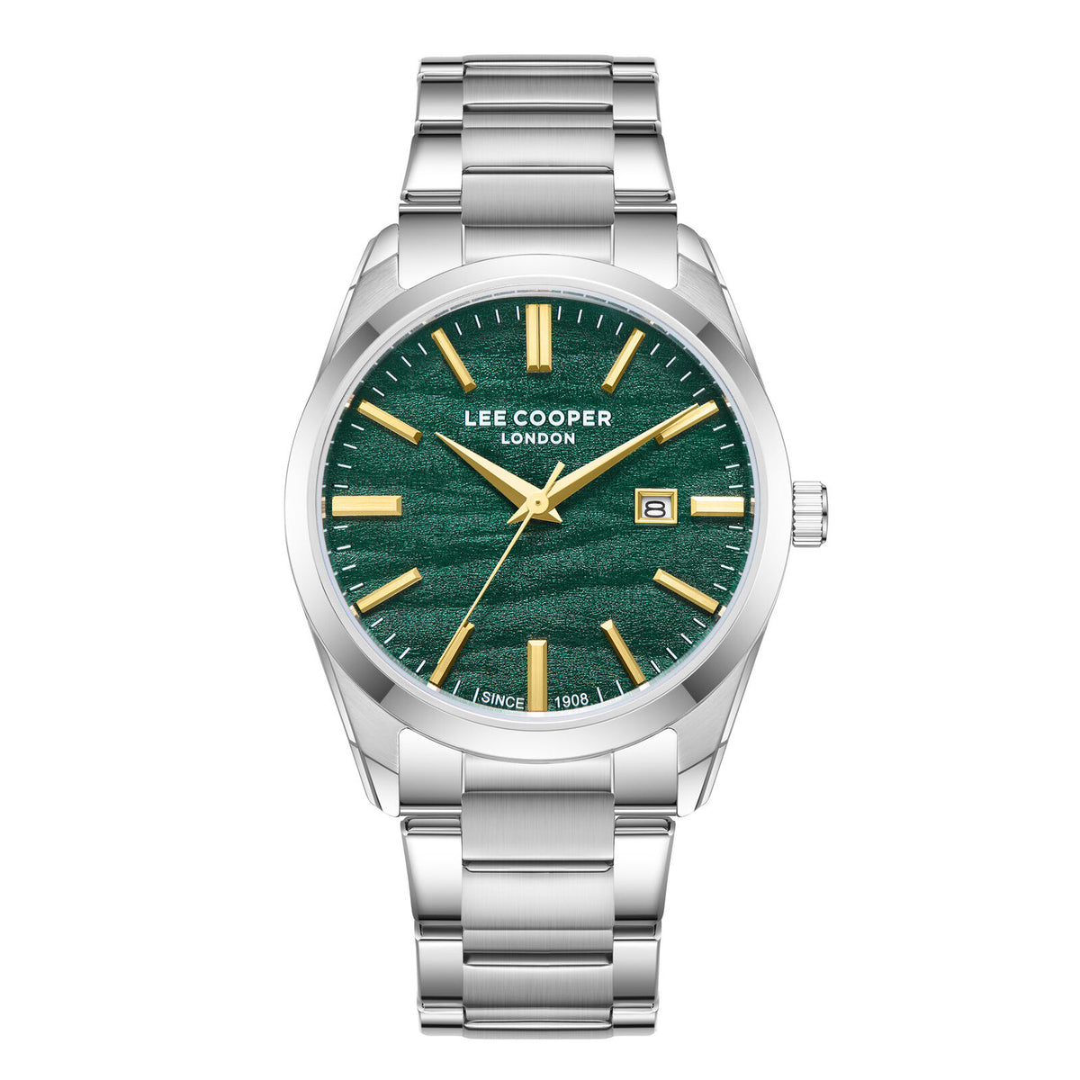 Montre homme Lee Cooper Richmond cadran vert texturé – vue de face