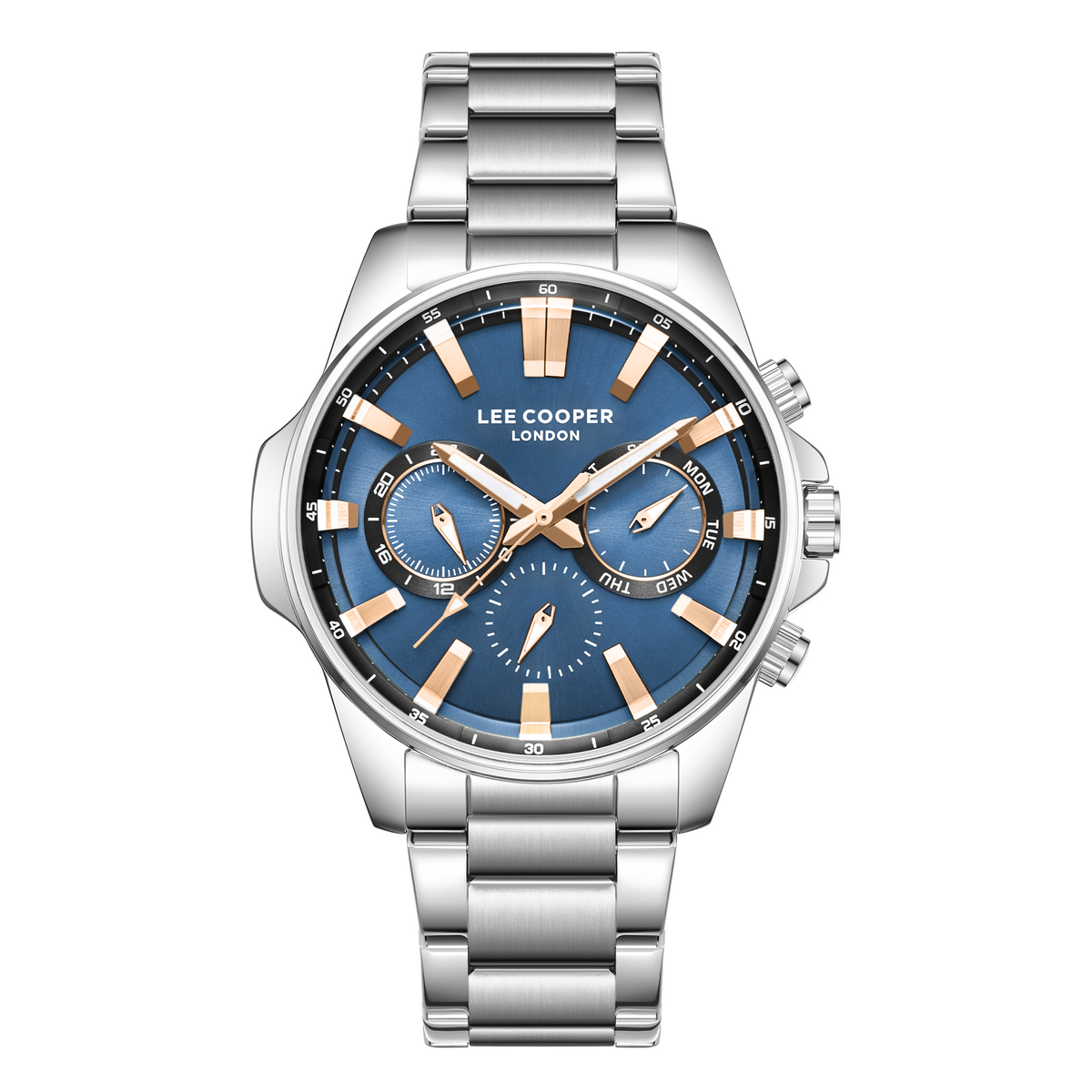 Montre homme Lee Cooper Southbank multifonction bleu nuit – vue de face