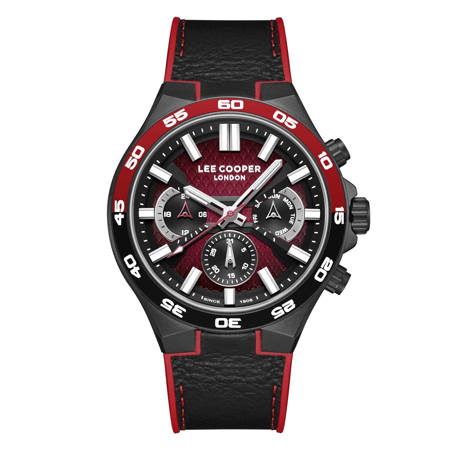 Lee Cooper Montre Homme Chronograph Noir & Rouge