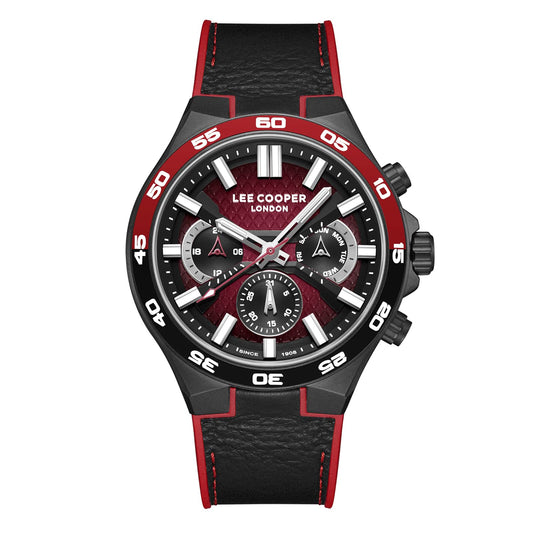 Lee Cooper Montre Homme Chronograph Noir & Rouge