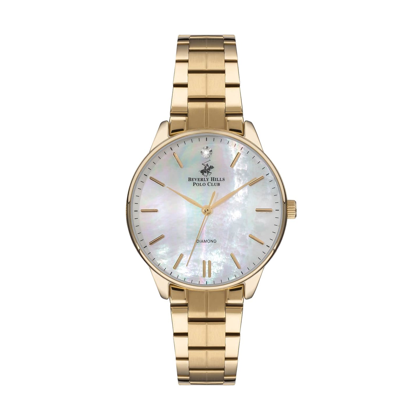 Beverly Hills Polo Club Montre Femme Diamond Nacré Dorée