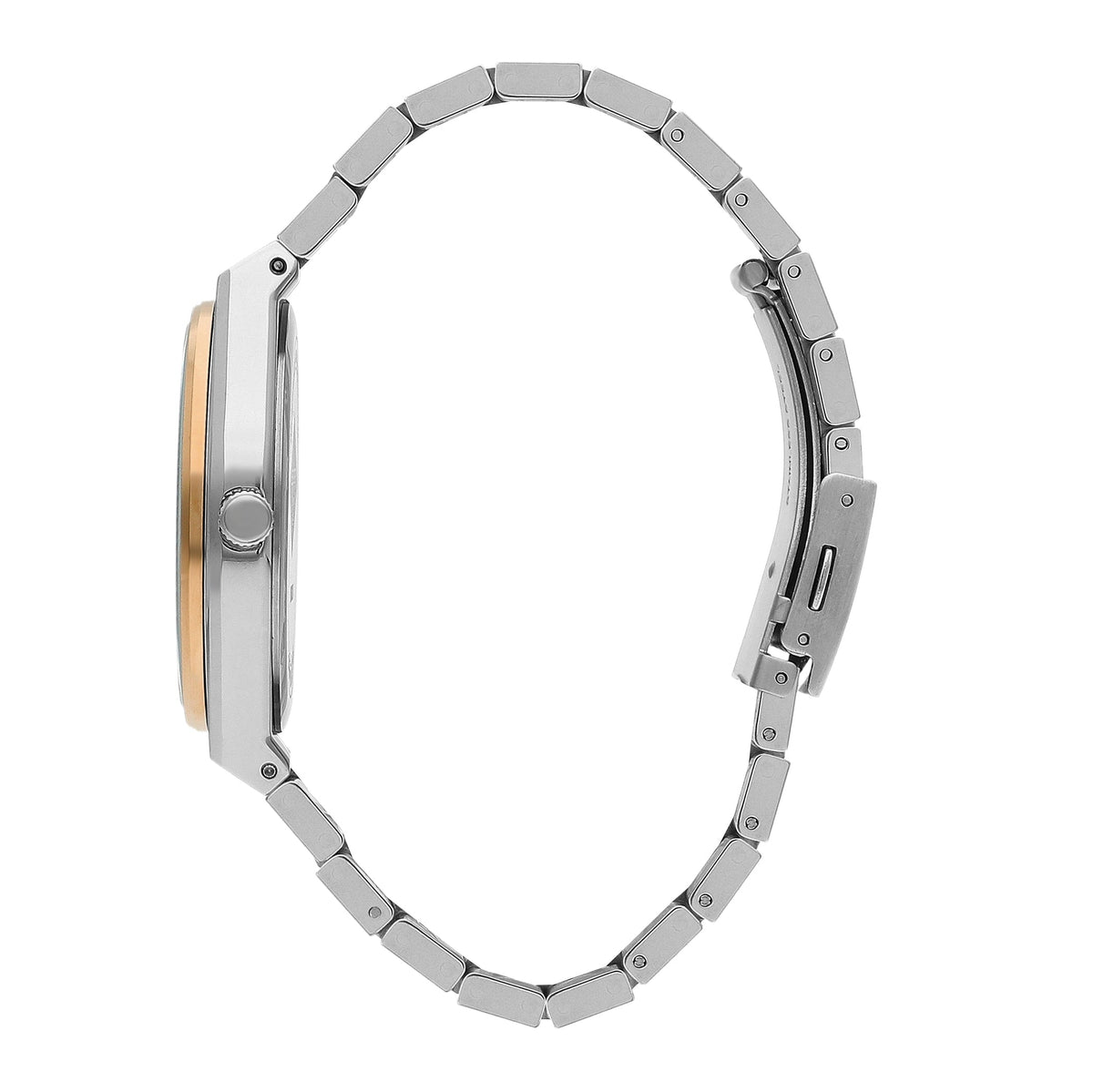 Montre homme Lee Cooper Soho bicolore cadran blanc – vue de profil