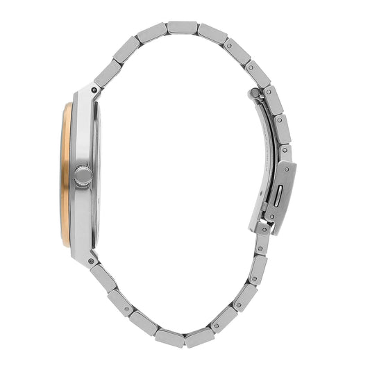 Montre homme Lee Cooper Soho bicolore cadran blanc – vue de profil